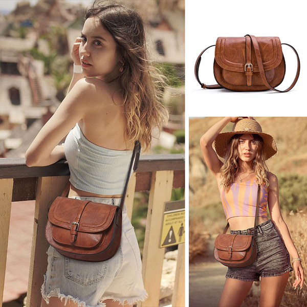 Vintage Saddle Crossbody Bag